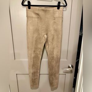 Spanx Faux Suede Leggings in Camel